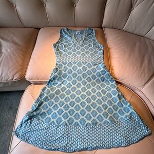 Sigrid Olsen Blue and White Sleeveless Sundress
